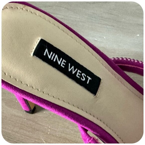 Nine West Zarleen 2 Slip On Heel in Dark Pink Fabric Rhinestones Women's Size 7M - Picture 7 of 13